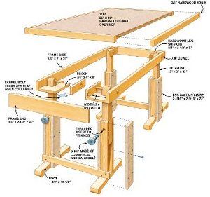 Collapsible Work Table Plans