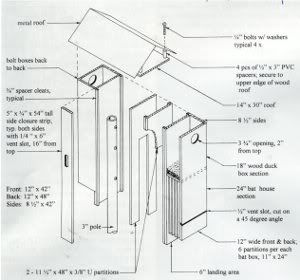 27 Bat House Plans: Bat Nurseries, Bat Rocket Boxes, Bird + Bat Boxes 