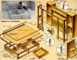 Queen Platform Bed With Drawers Plans | DIY Woodworking Projects