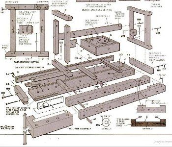 Woodworking workbench drawing plans PDF Free Download