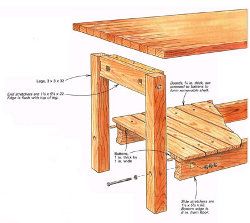 Workbench Plans - DIY Adjustable Height Wood Workbench Plans