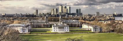 Greenwich with Canary Wharf at the background