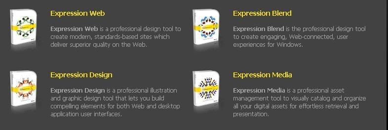 Expression Studio products: