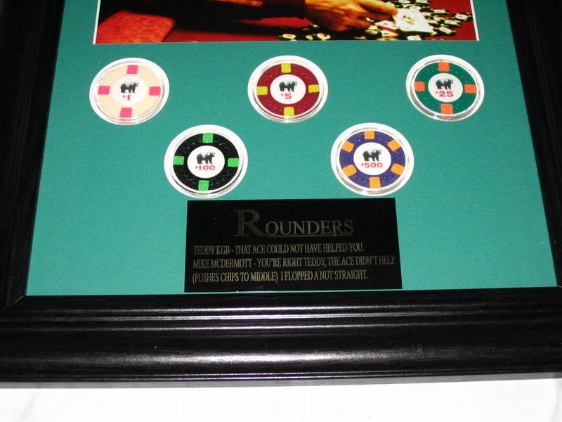 Framed poker chips
