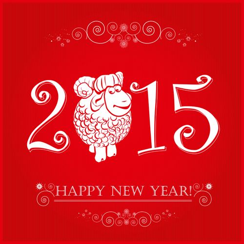 Vector-set-of-2015-sheep-year-background