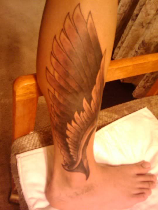 Here is my tattoo its a hermes wing im trying to save up for a sleeve