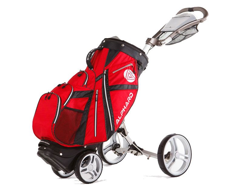 Alphard DX Duo Cart and Bag Combo RED Golf Bag & Push Cart All in