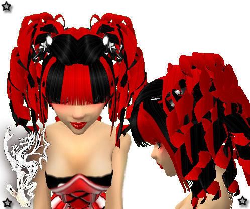 red &amp; black Lolita hair