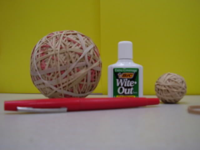 We used the white out to show how big the ball is.