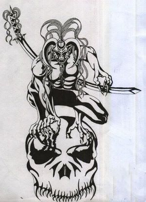 skull tattoo design. Demon Tattoo Designs