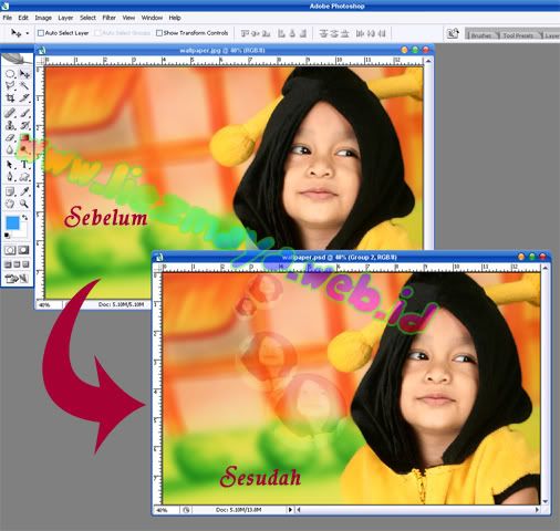 contoh efek gelembung ceria editing adobe photoshop liezmaya.web.id
