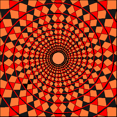 Look closely at this image... Do you see a spiral?                Actually, these are a bunch of independent circles! Creating the illusion of a spiral...