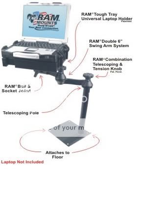 RAM VBD 125 SW1 LAPTOP MOUNT 86 93 FULLSIZE CHEVY TRUCK  