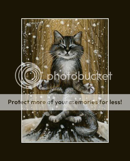 Sepia Cat ACEO Snow Meditation Print by I Garmashova  