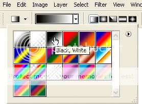 Selecting the black-to-white gradient
