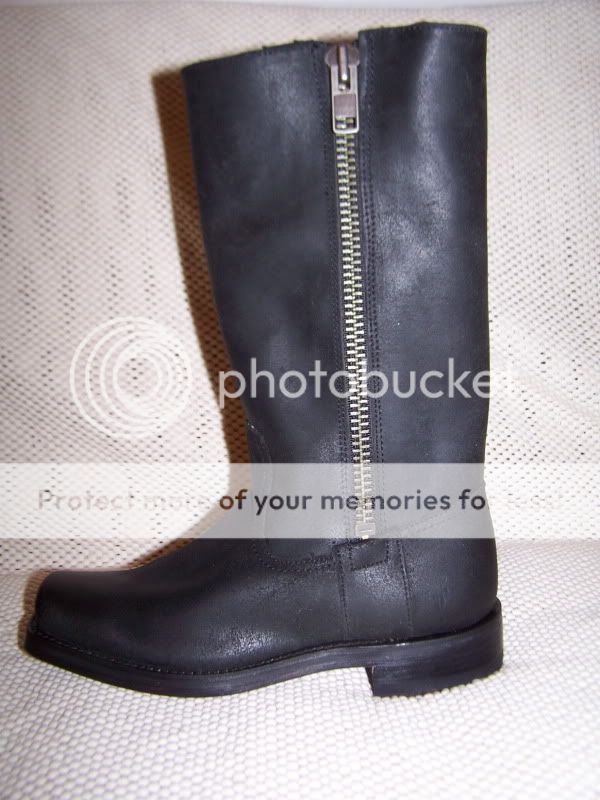 FRYE Heath Outside Zip Black Oiled Leather Boot SOLDOUT  